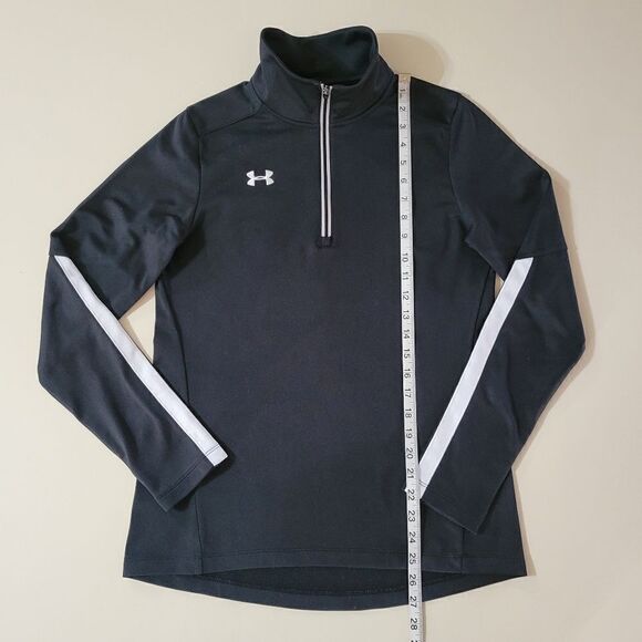 Under Armour AllSeasonGear® UA Qualifier Black 1/4 Zip Long Sleeve Pullover - Picture 7 of 14